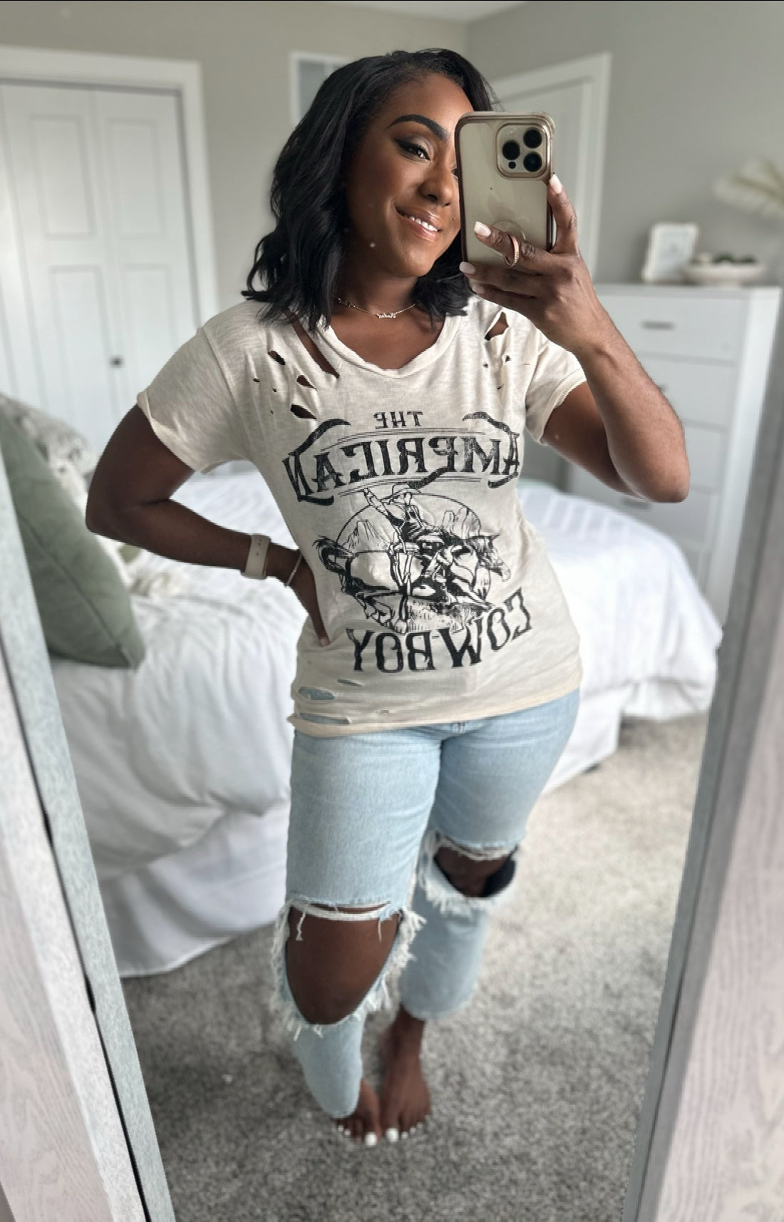 American Cowboy Distressed Tee