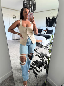 Golden Hour Linen Vest