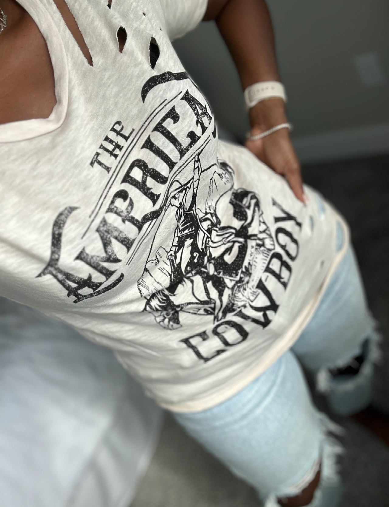 American Cowboy Distressed Tee